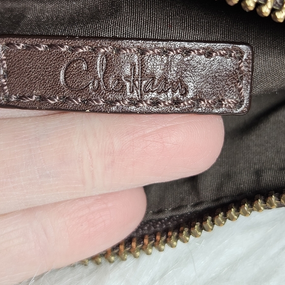 Cole Haan Dark Brown Leather Hobo Bag Braided Leather Details Shoulder Bag - Picture 12 of 12